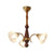 modern gold walnut opal glass petal chandelier