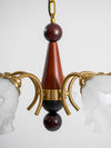 modern gold walnut opal glass petal chandelier