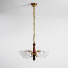 modern gold walnut opal glass petal chandelier