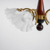 modern gold walnut opal glass petal chandelier
