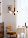 modern gold walnut opal glass petal chandelier
