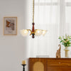 modern gold walnut opal glass petal chandelier