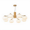 modern gold white cotton ball chandelier
