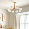 modern gold white cotton ball chandelier
