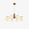 modern gold white cotton ball chandelier