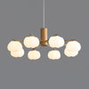 modern gold white cotton ball chandelier
