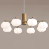 modern gold white cotton ball chandelier