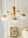 modern gold white cotton ball chandelier