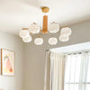 modern gold white cotton ball chandelier