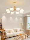 modern gold white cotton ball chandelier