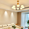 modern gold white cotton ball chandelier