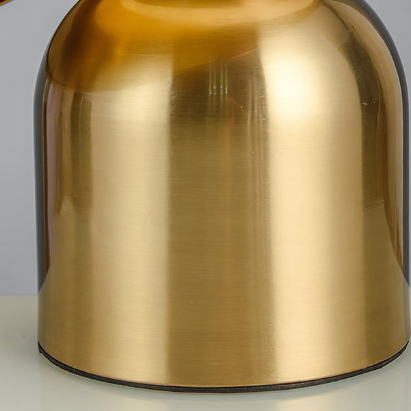 modern gold white glass disc table lamp