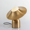 modern gold white glass disc table lamp