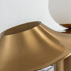 modern gold white glass disc table lamp