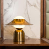 modern gold white glass disc table lamp