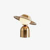 modern gold white glass disc table lamp