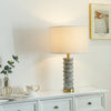 modern grey marble fabric table lamp