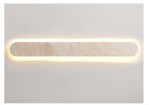 modern honed yellow travertine sculptural led wall sconce