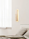 modern honed yellow travertine sculptural led wall sconce