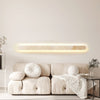 modern honed yellow travertine sculptural led wall sconce