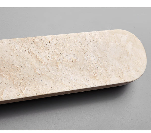 modern honed yellow travertine sculptural led wall sconce