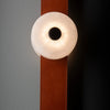 modern leather alabaster led sconce