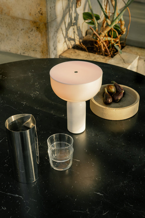modern marble acrylic cordless table lamp