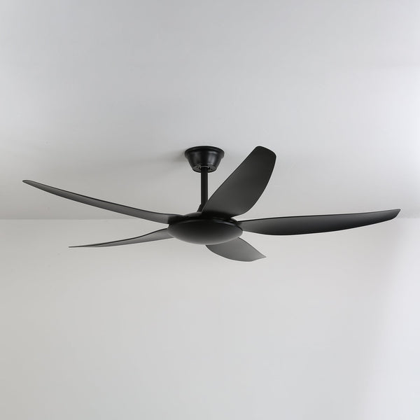 modern matte black abs led ceiling fan