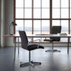 modern matte black carbon steel curved table lamp