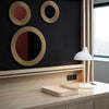 modern matte black carbon steel curved table lamp