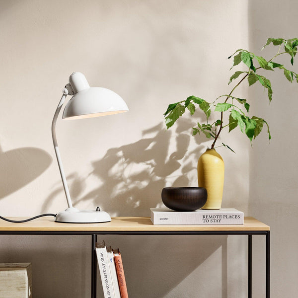 modern matte black carbon steel curved table lamp