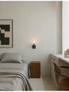 modern matte black glass stem rechargeable wall sconce