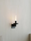 modern matte black glass stem rechargeable wall sconce