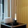 modern matte black glass stem rechargeable wall sconce