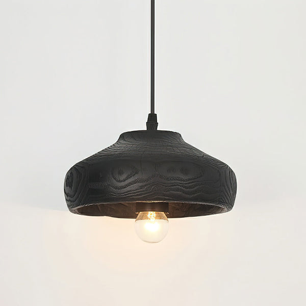 modern matte black resin wave pendant light