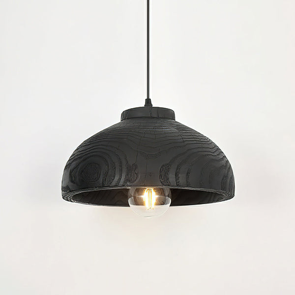 modern matte black resin wave pendant light