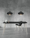 modern matte black resin wave pendant light