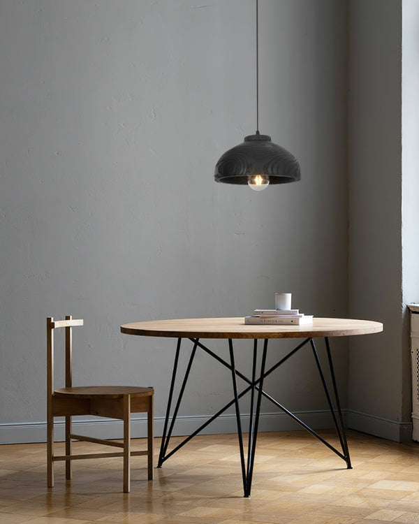 modern matte black resin wave pendant light