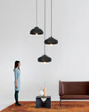 modern matte black resin wave pendant light
