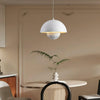 modern matte white resin saucer pendant lamp