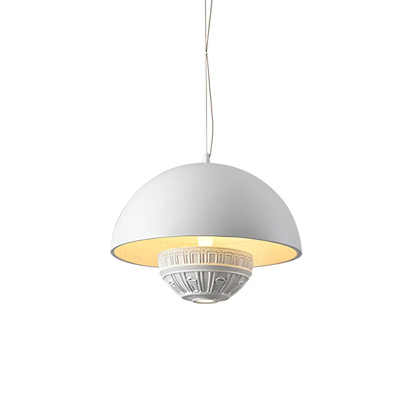 modern matte white resin saucer pendant lamp