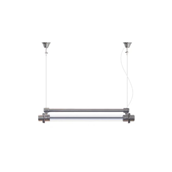 modern metallic aluminum clear acrylic tube pendant light