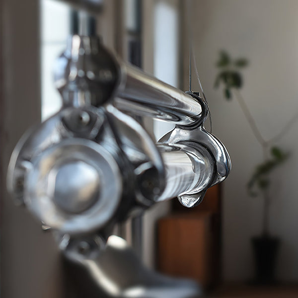 modern metallic aluminum clear acrylic tube pendant light