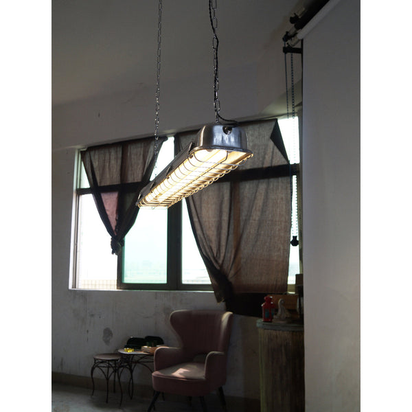 modern metallic cage clear glass pendant light