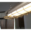 modern metallic cage clear glass pendant light
