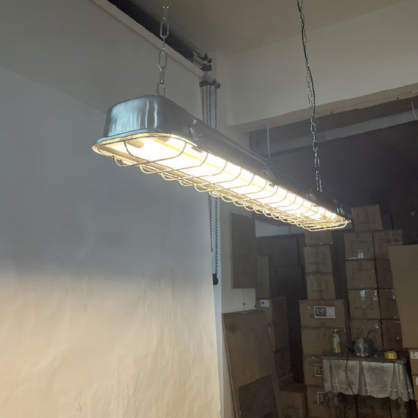 modern metallic cage clear glass pendant light