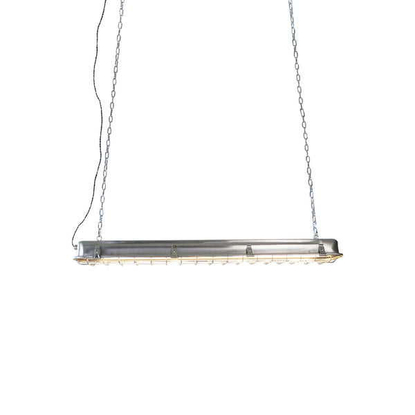 modern metallic cage clear glass pendant light