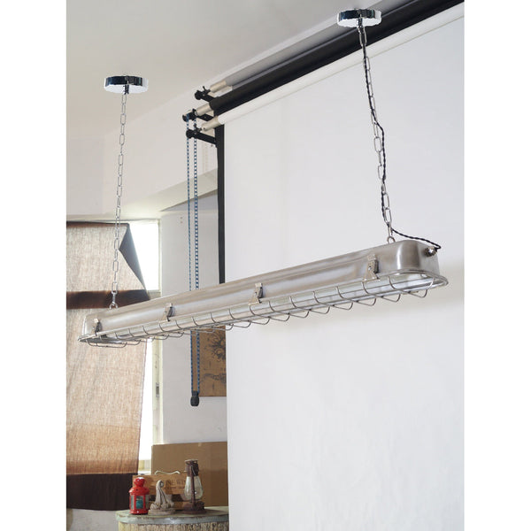 modern metallic cage clear glass pendant light