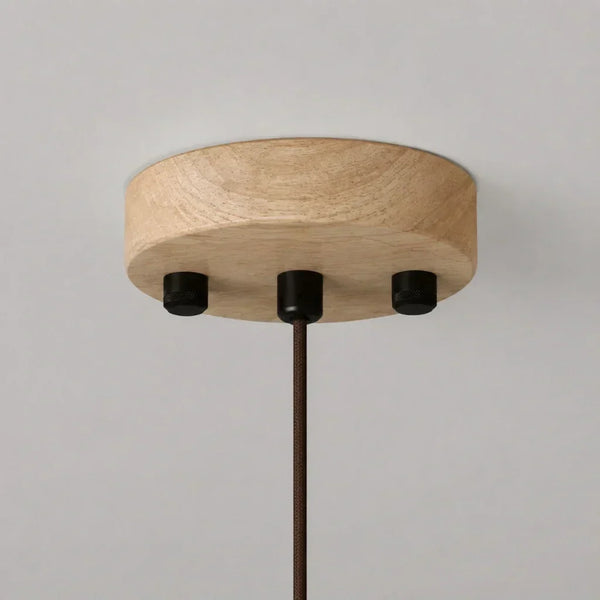 modern natural oak travertine disc pendant light