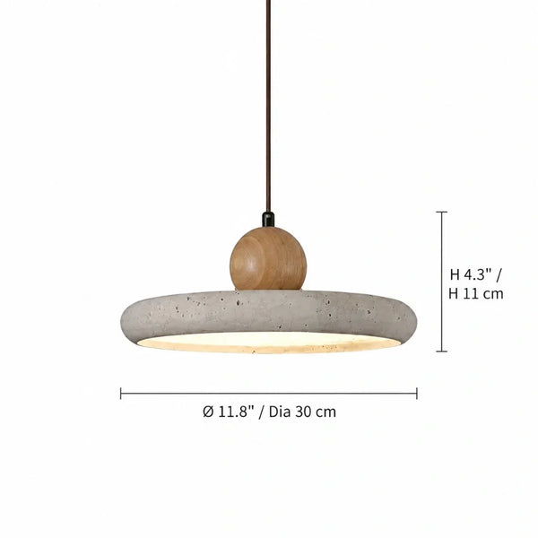 modern natural oak travertine disc pendant light